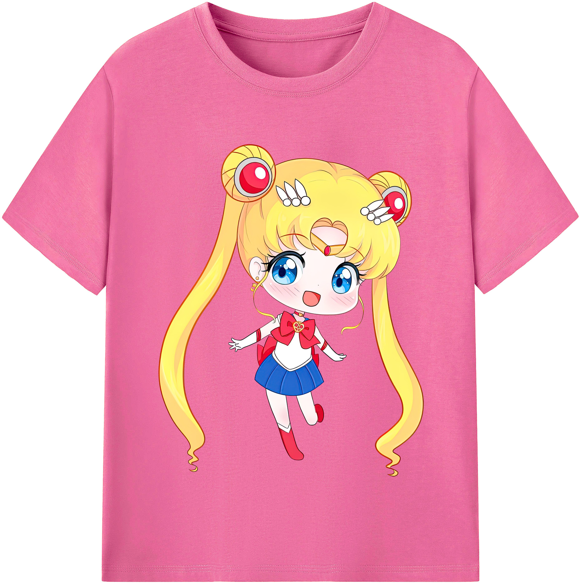 （画像用） 美少女戦士セーラームーン 月野 うさぎ つきの うさぎ Sailor Moon Tsukino Usagi レディースカジュアルプリントTシャツ（綿100％）